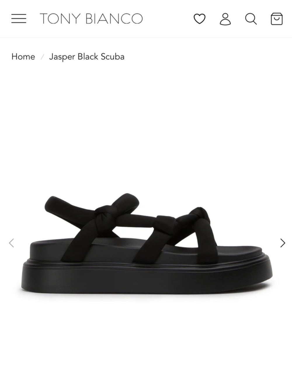 Tony Bianco Jasper Scuba Black Knot-Strap Platform Sandal Size 9.5